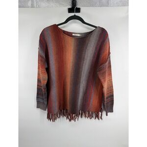 Maude Vivante Striped Fringe Sweater Size S